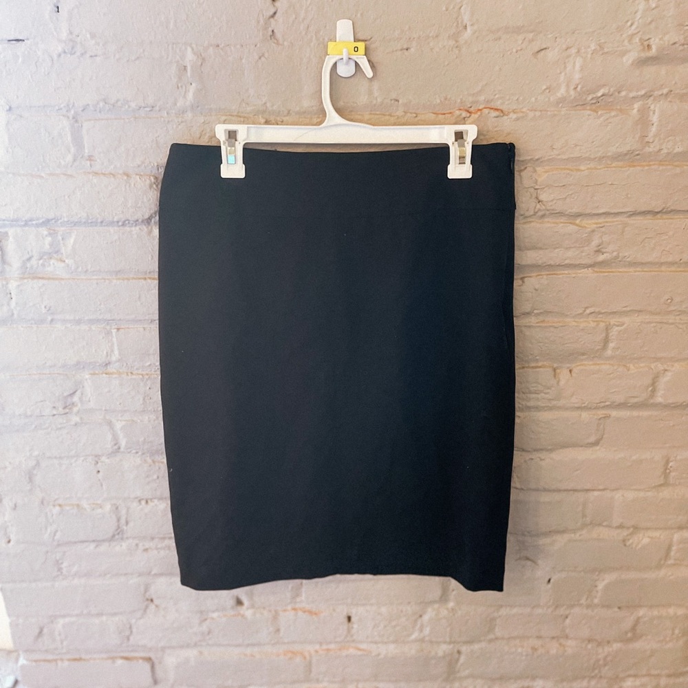 Black business skirt with a side zipper.